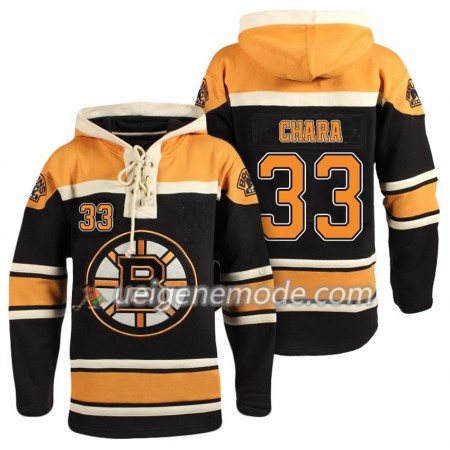 Herren Eishockey Boston Bruins Zdeno Chara 33 Schwarz Sawyer Hooded Sweatshirt